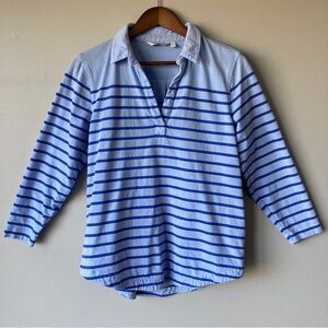 Vineyard Vines Light Blue & Royal Blue Striped Polo Women’s Small